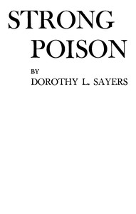 Cover of Strong poison — Background and T...