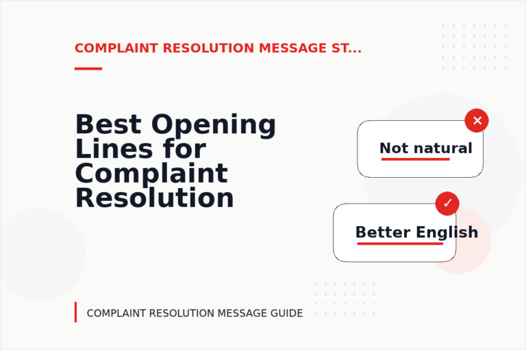Best Opening Lines for Complaint Resolution Messages