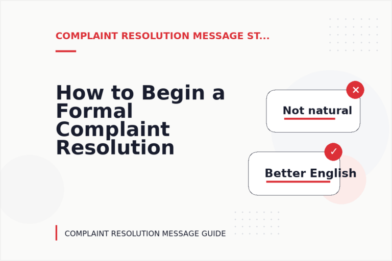 How to Begin a Formal Complaint Resolution Message