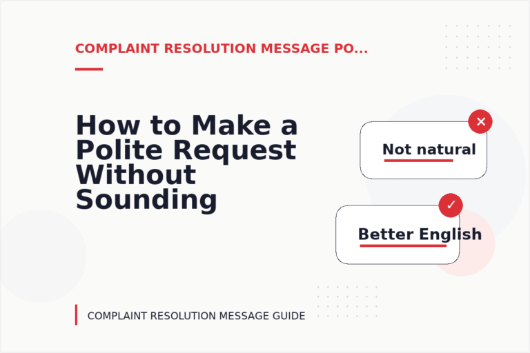 How to Make a Polite Request Without Sounding Demanding in Complaint Resolution Message English