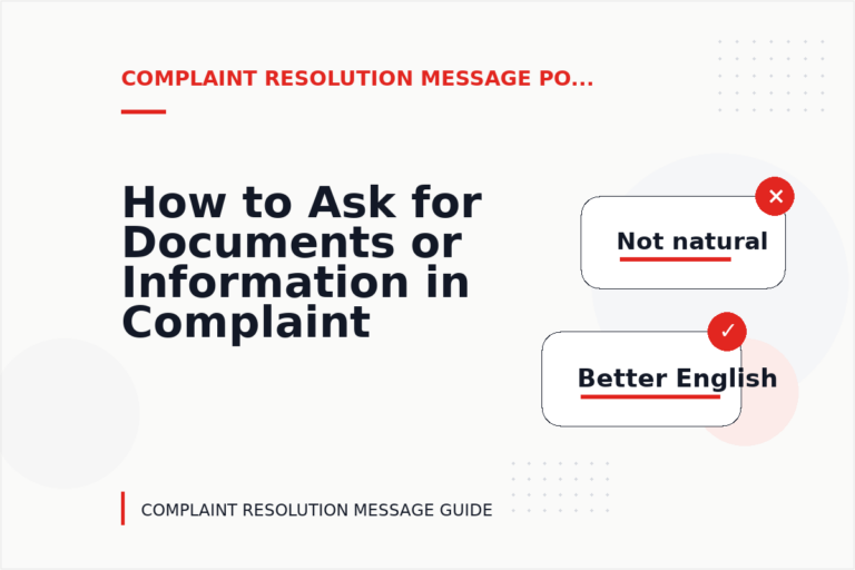 How to Ask for Documents or Information in Complaint Resolution Message English How to Ask for Documents or Information in Complaint Resolution Message English