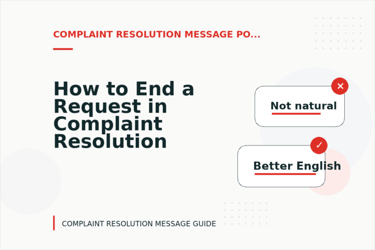 How to End a Request in Complaint Resolution Message English
