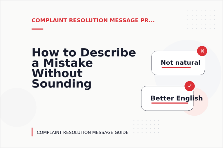 How to Describe a Mistake Without Sounding Rude in Complaint Resolution Message English