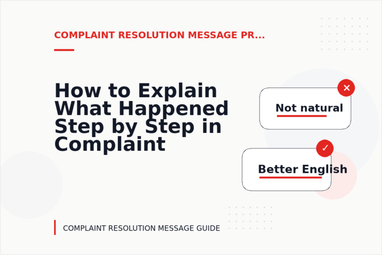 How to Explain What Happened Step by Step in Complaint Resolution Message English How to Explain What Happened Step by Step in Complaint Resolution Message English