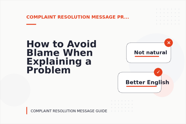 How to Avoid Blame When Explaining a Problem in Complaint Resolution Message English