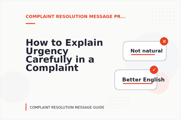 How to Explain Urgency Carefully in a Complaint Resolution Message