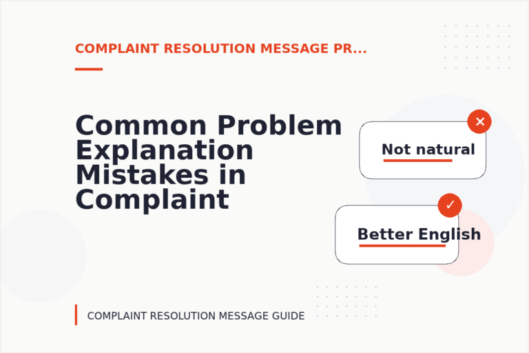 Common Problem Explanation Mistakes in Complaint Resolution Message English Common Problem Explanation Mistakes in Complaint Resolution Message English