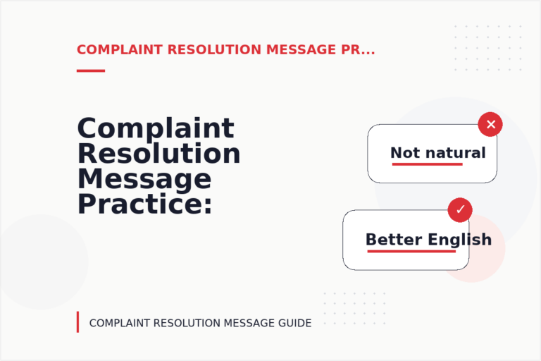 Complaint Resolution Message Practice: Problem and Solution Replies
