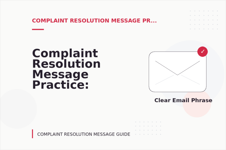 Complaint Resolution Message Practice: Email and Message Examples Complaint Resolution Message Practice: Email and Message Examples