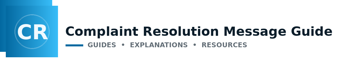 Complaint Resolution Message Guide